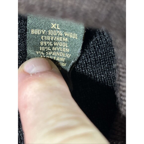 Orvis Mens Merino Wool 1/4 Zip Pullover Sweater Size XL Brown Equestrian Hunter - Picture 4 of 4